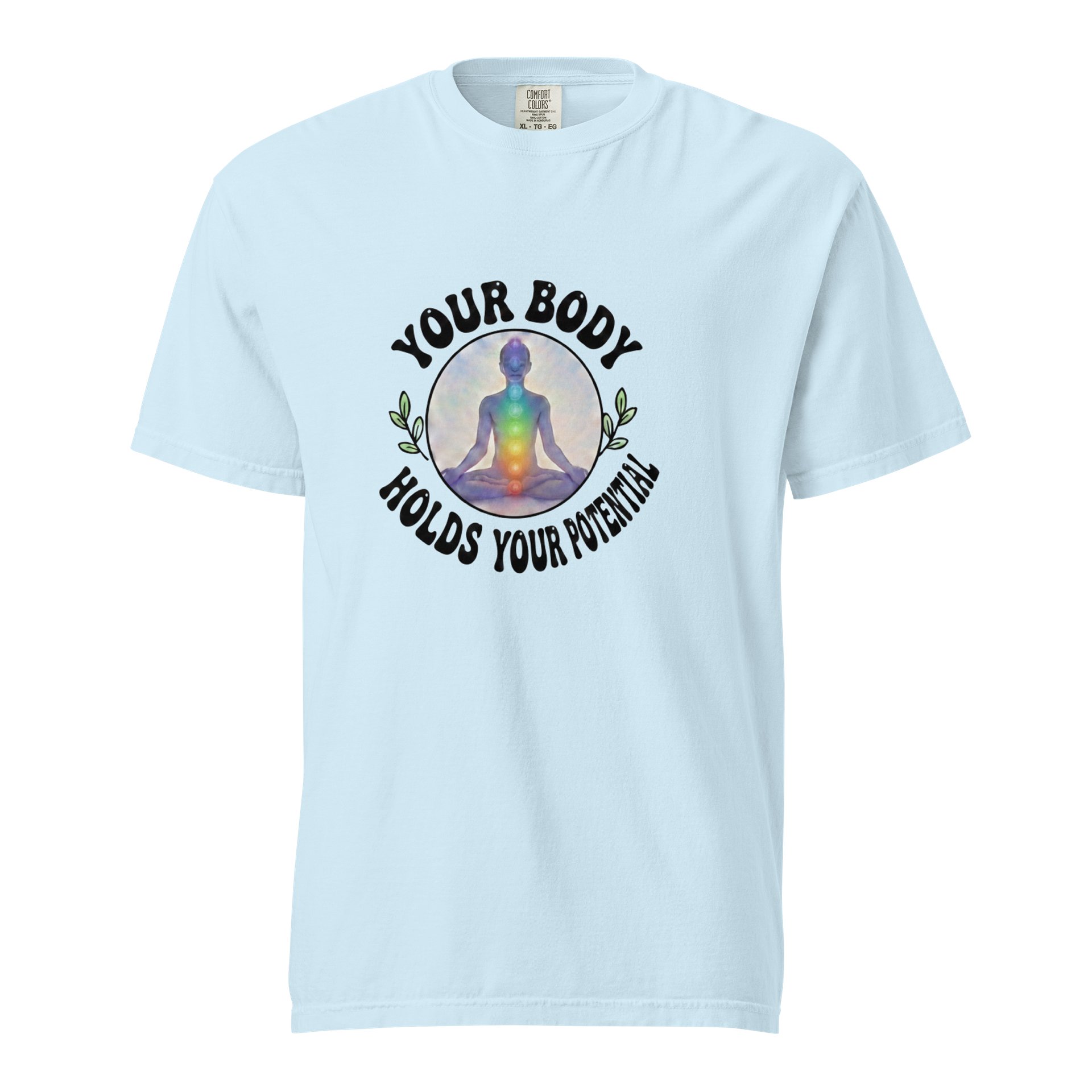 “Your Body Holds Your Potential” Light Blue T-Shirt product image (1)