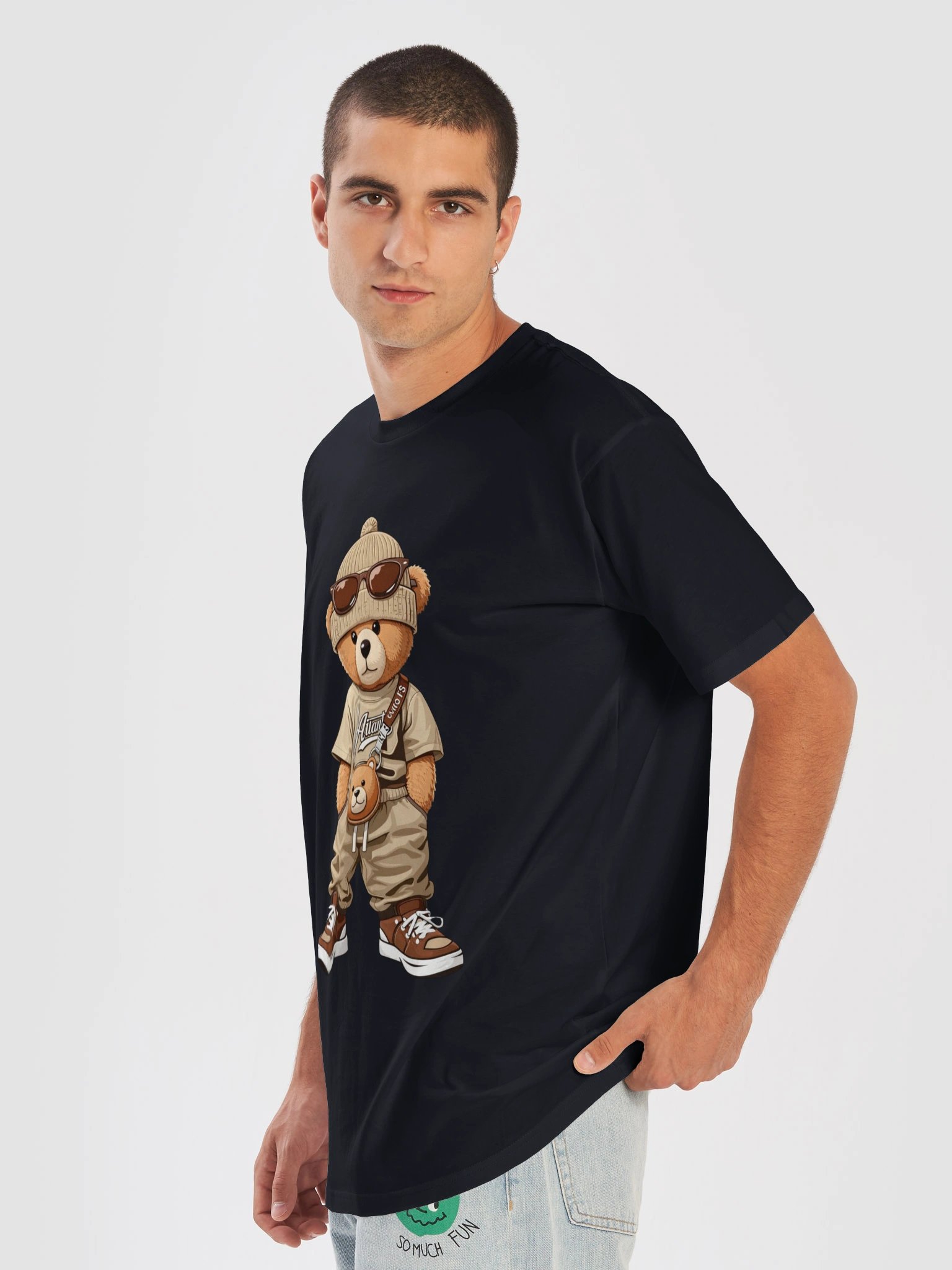Cool Streetwear Teddy Bear T-Shirt | Urban Hip Hop Bear Graphic Tee product image (25)