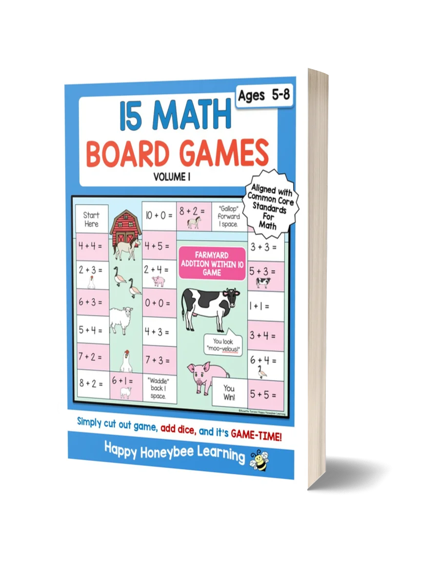 15 Math Board Games VOL 1 Workbook (Instant Download) product image (1)