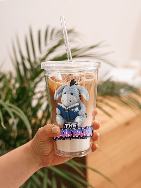 The Bookworm - Double Wall Clear Plastic Tumbler product image (1)