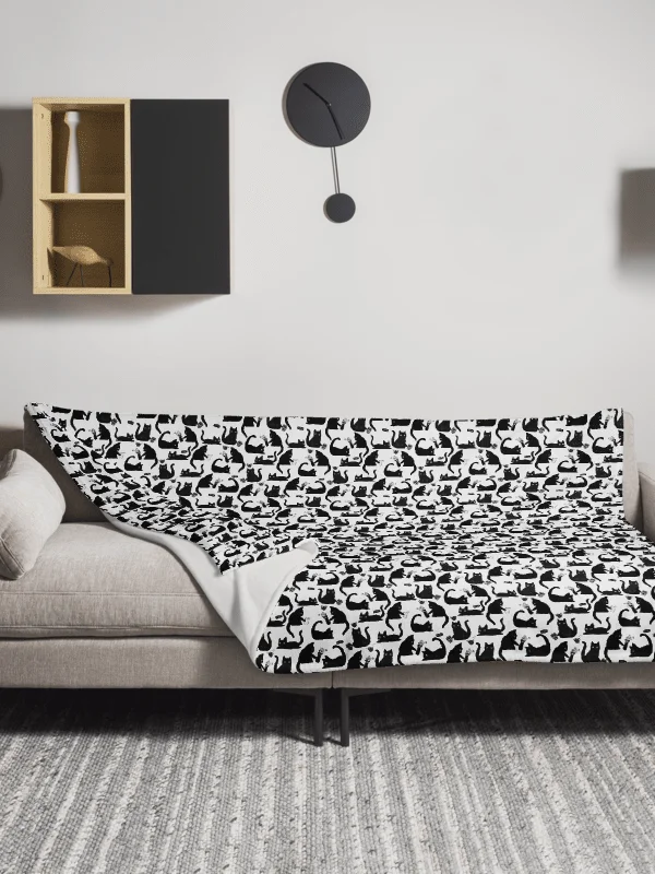 Bad Cats Knocking Stuff Over Throw Blanket – Funny Cat Lover Blanket product image (6)