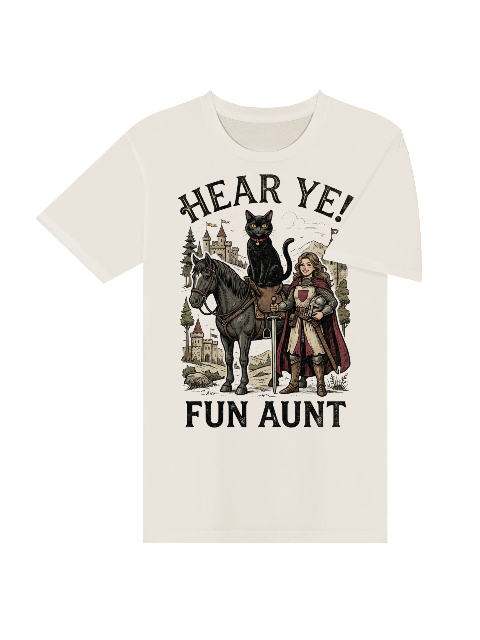 Fun Aunt Medieval Cat Knight T-Shirt product image (5)