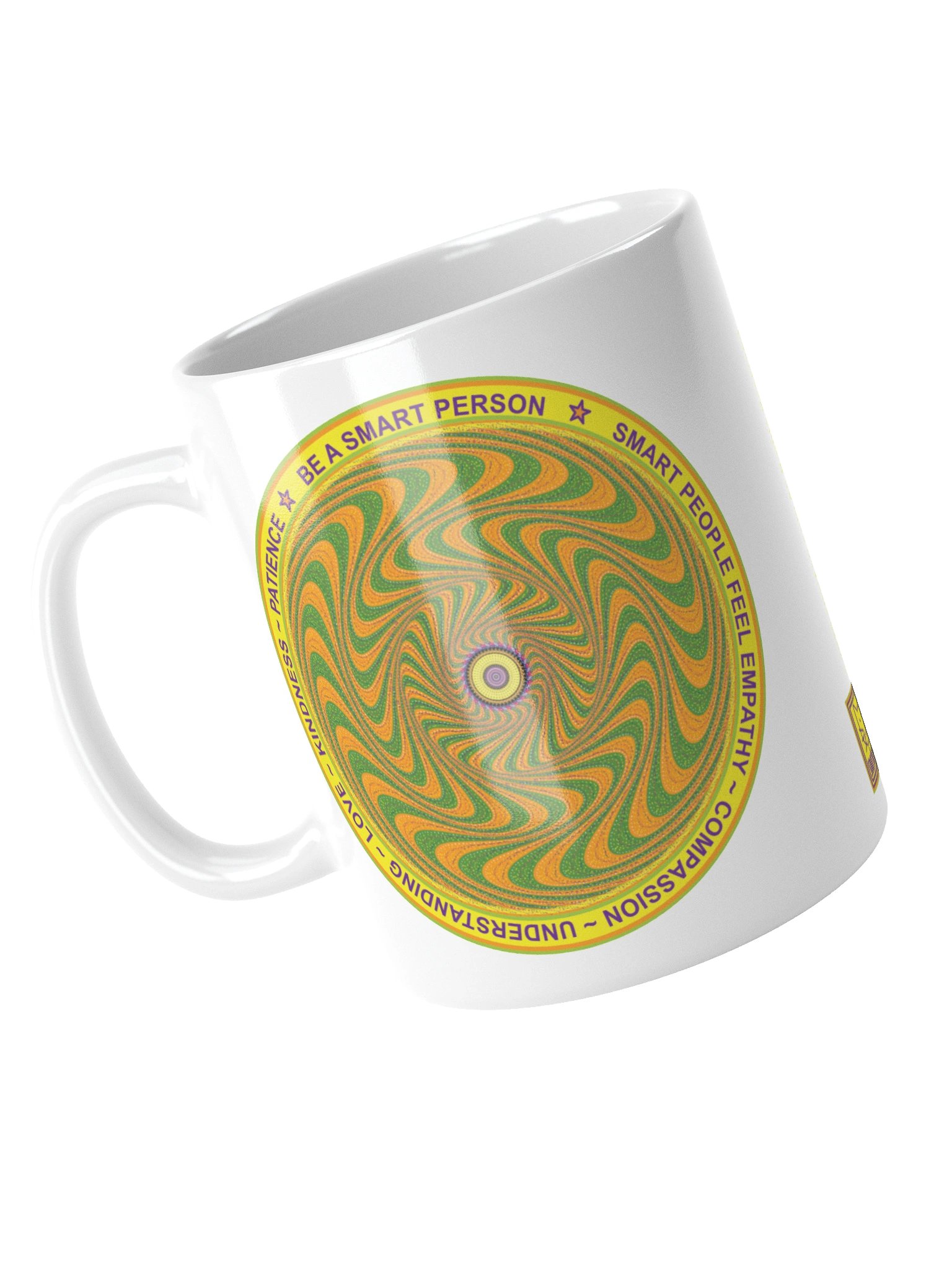 White Ceramic Inspirational mug says: "Be a smart person smart people feel empathy, compassion, understanding, love, kindness, patience." product image (5)