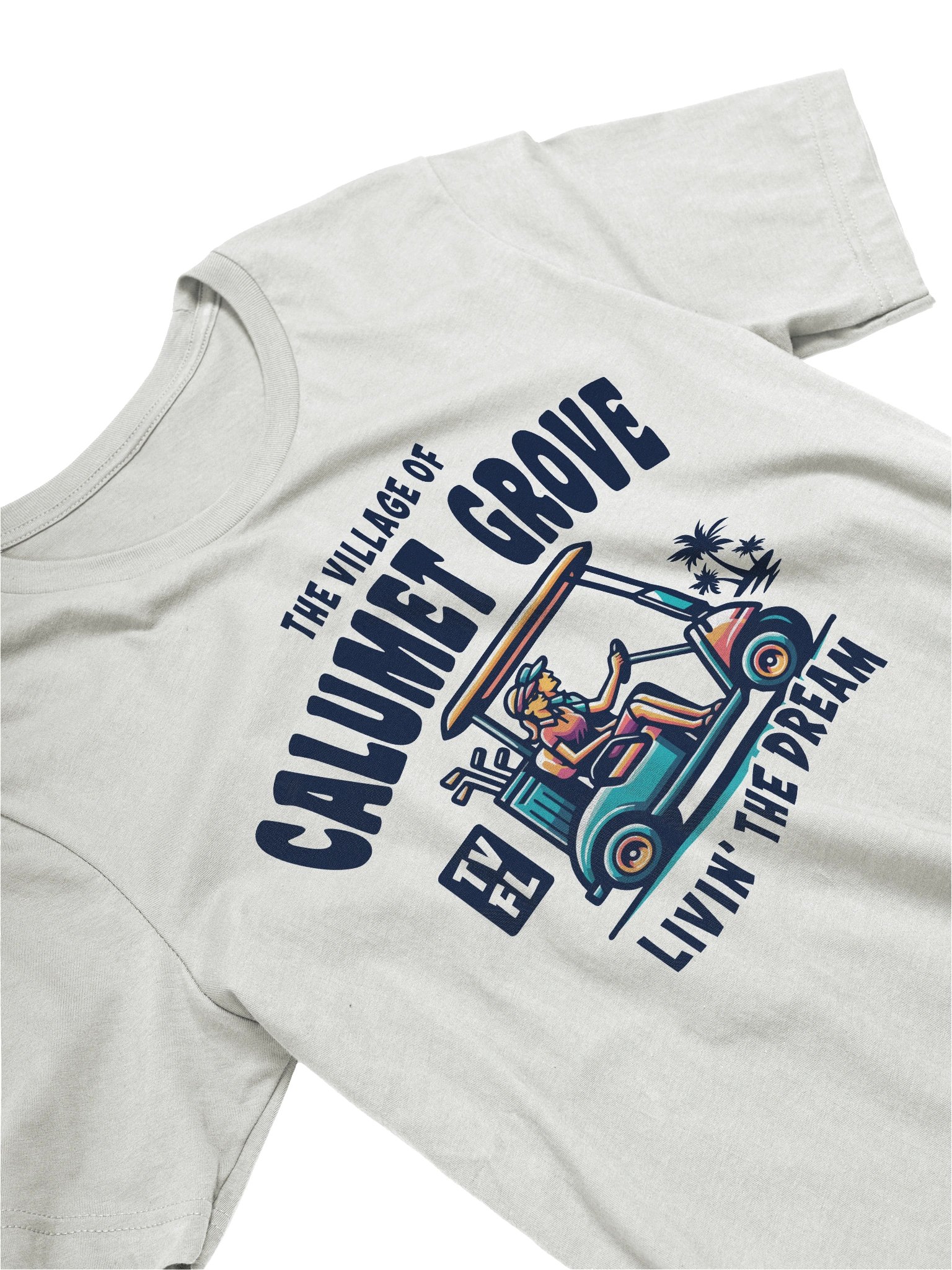 The Village of Calumet Grove TV FL Golf Cart Design T-Shirt product image (22)