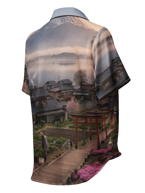 Women's Mount Fuji Short Sleeve Pajama Top | Silky Sleep Shirt product image (3)