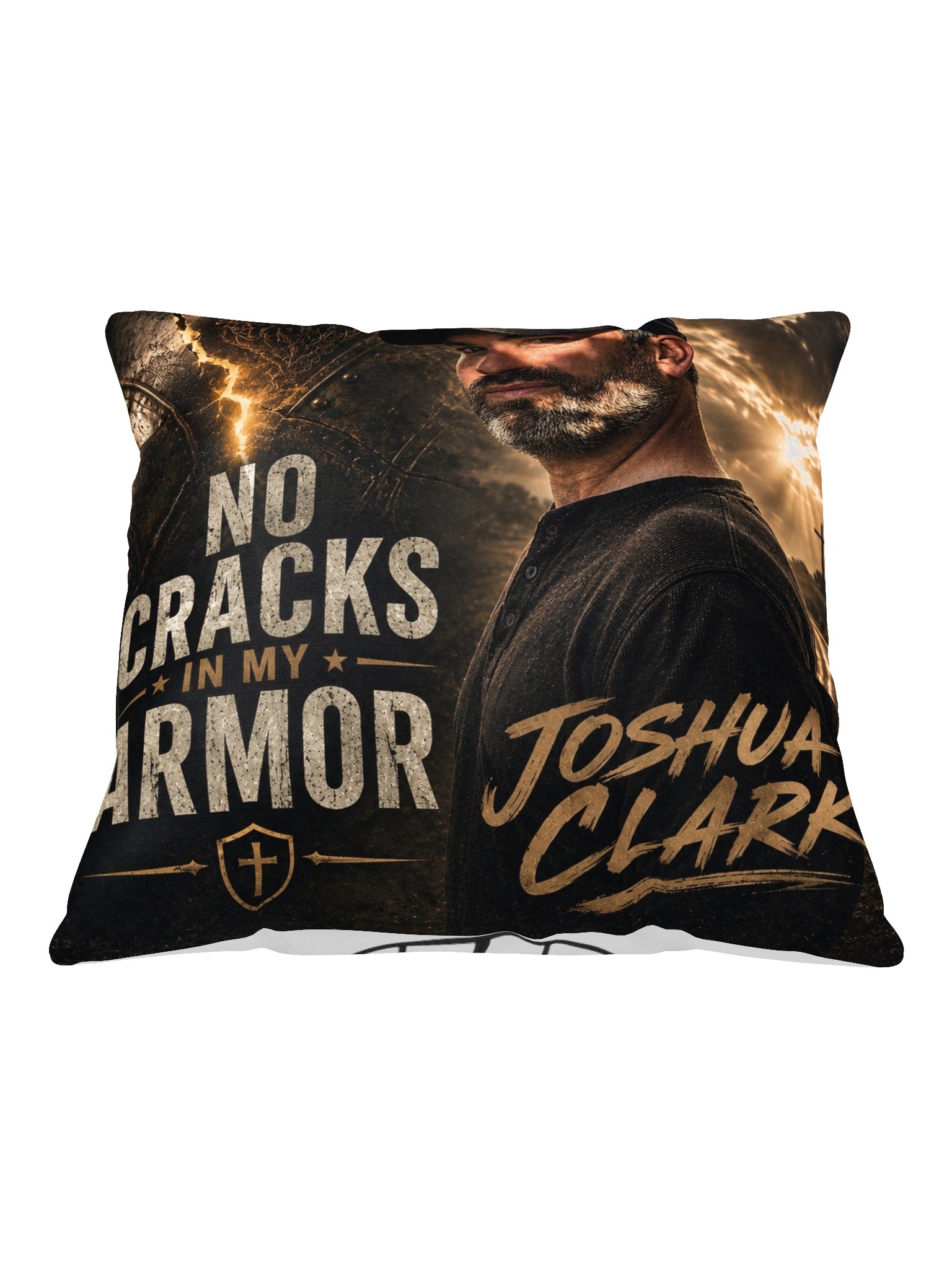 Joshua Clark Music_No Cracks In My Armor Duel Sided Pillow product image (2)