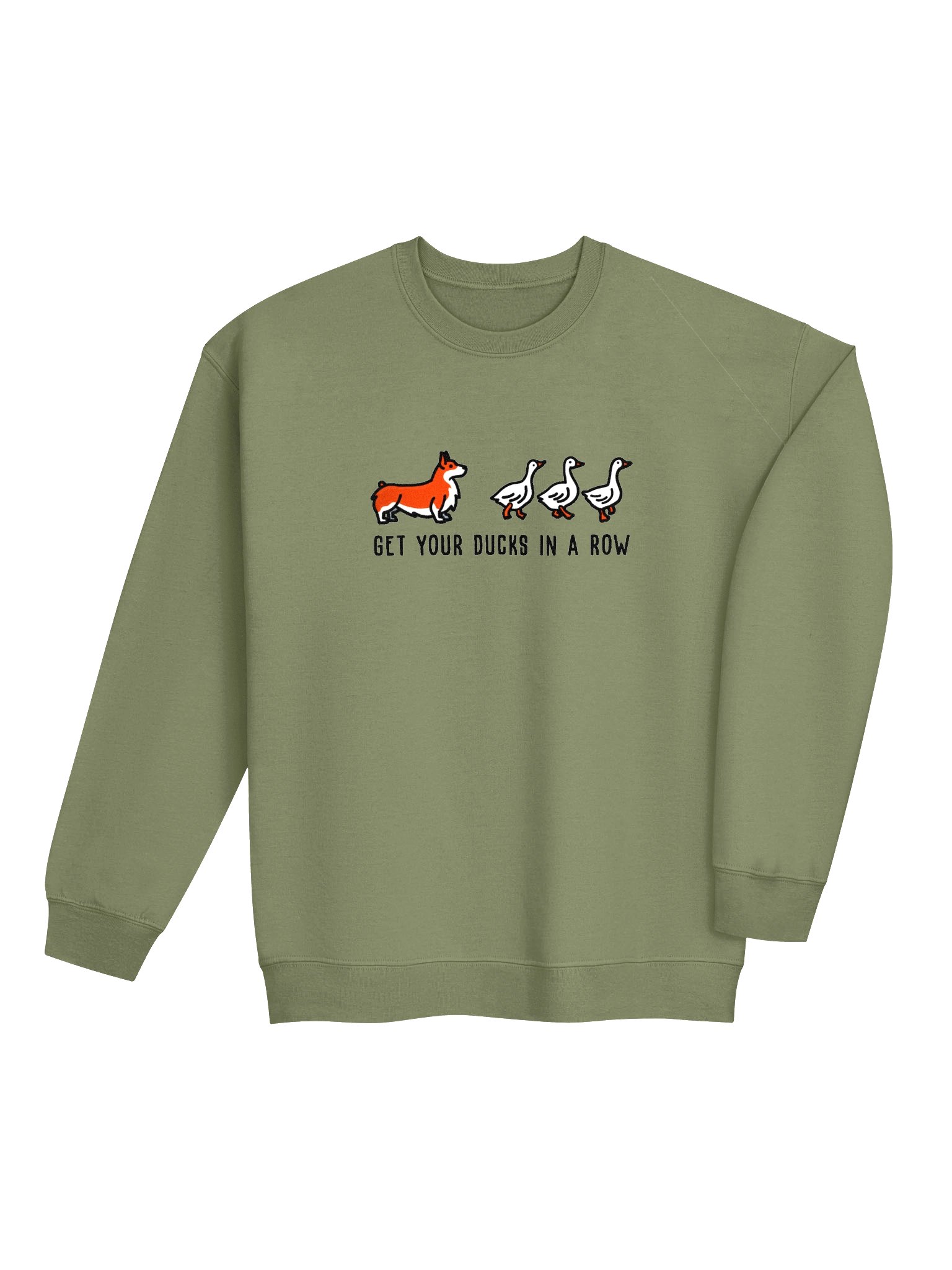 Get Your Ducks in a Row Sweatshirt(Embroidered) of a Pembroke Welsh Corgi(Orange) product image (7)