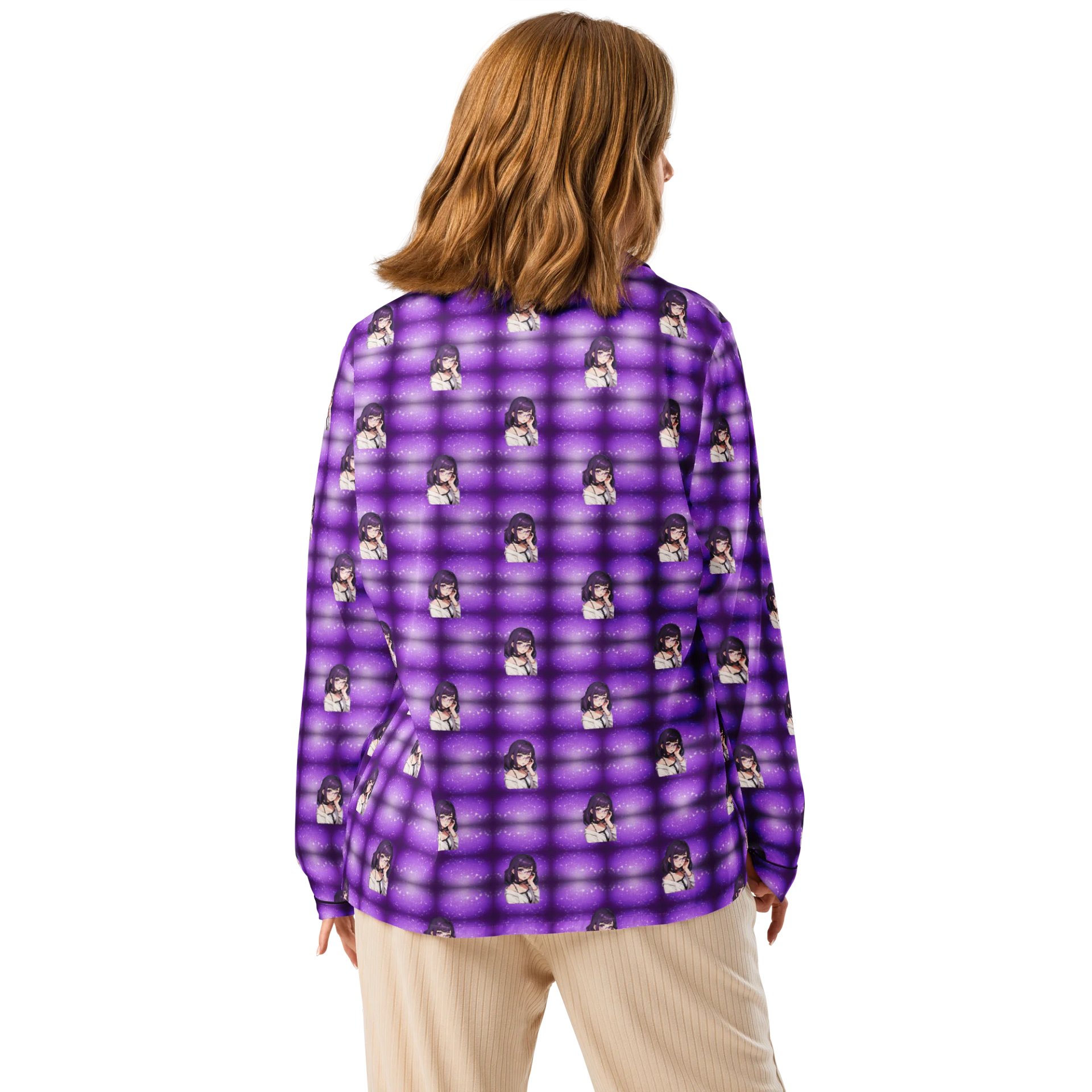 (Purple WAIFU) K Women's Long Sleeve Pajama Top product image (2)