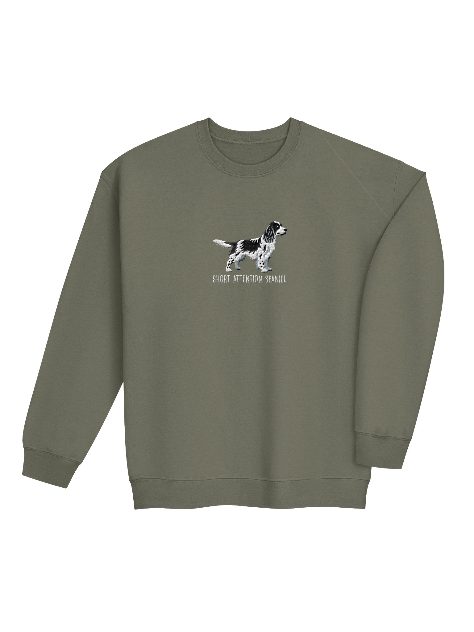 Short Attention Spaniel Sweatshirt (Embroidered) of an English Springer Spaniel(Black & White) product image (7)