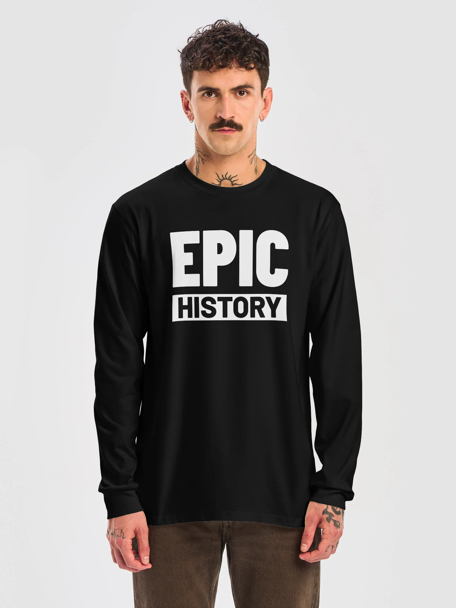 Epic History Logo - Long Sleeve T-Shirt (White Logo) product image (5)