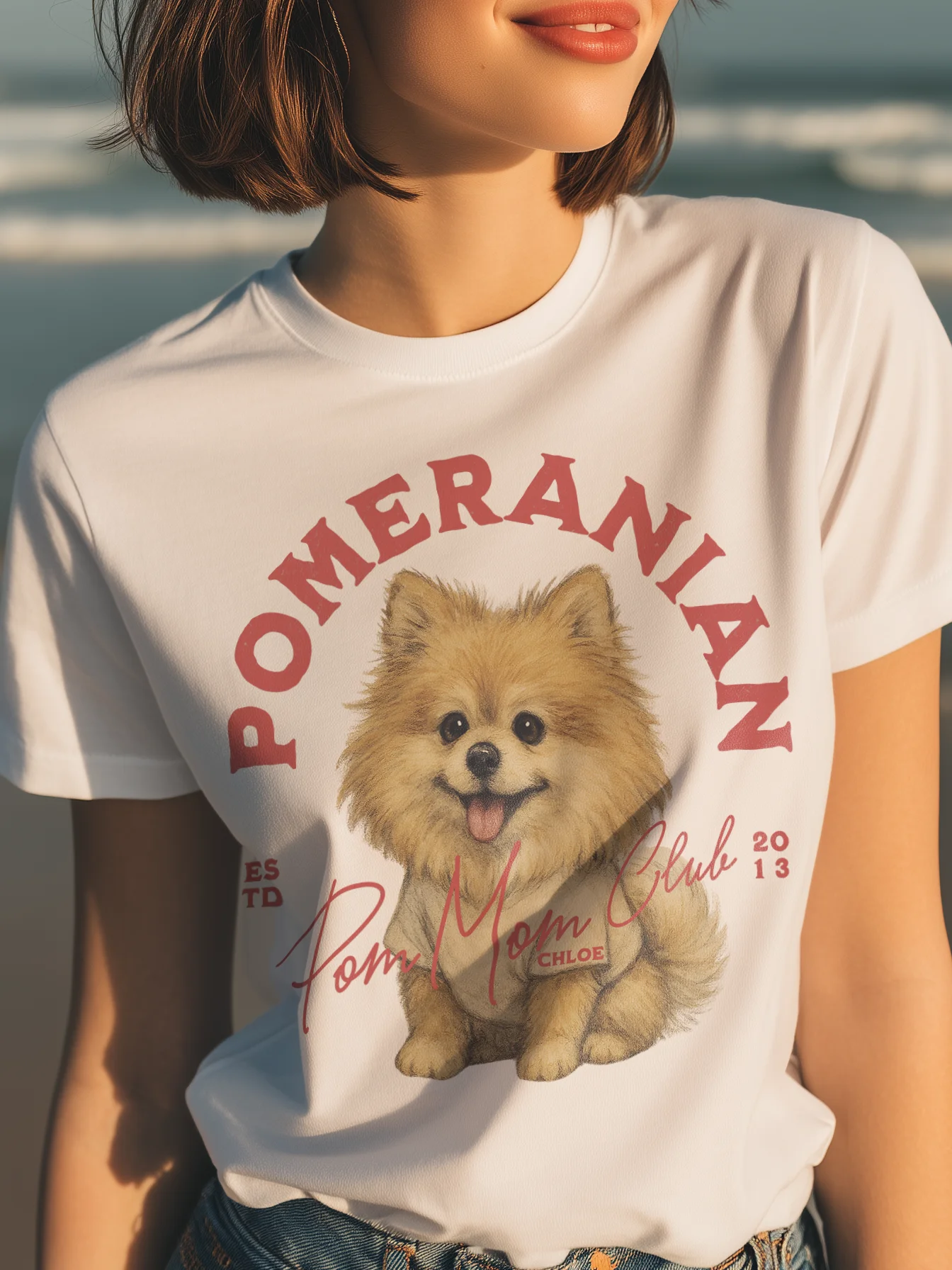 Pomeranian Tshirt Red product image (134)