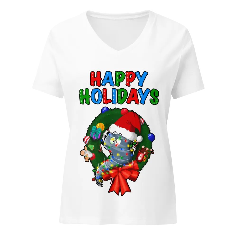Happy Holidays V-Neck T-Shirt product image (9)