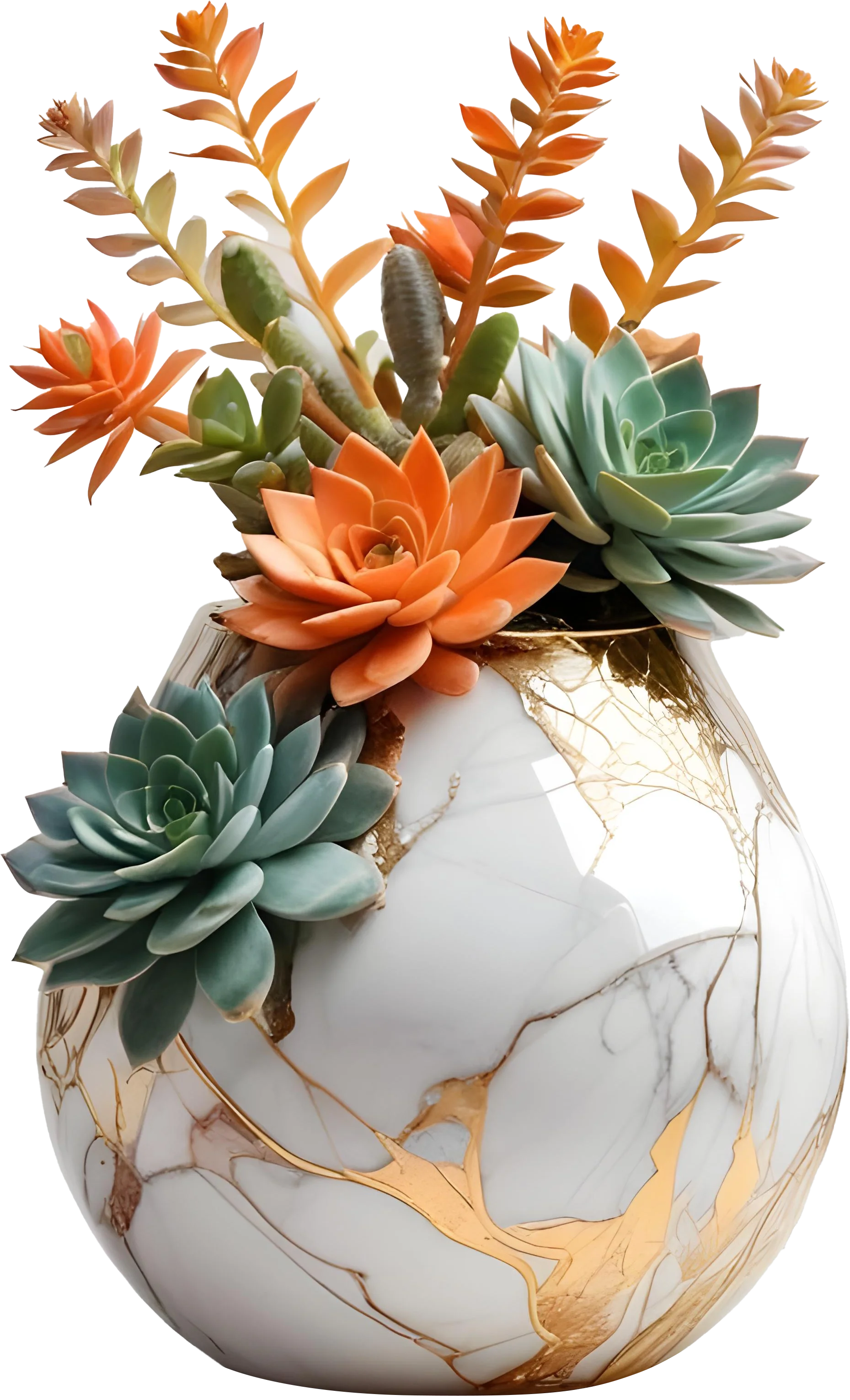 Collection: Marble Eternal – Shabby Chic Succulent Arrangement png product image (1)