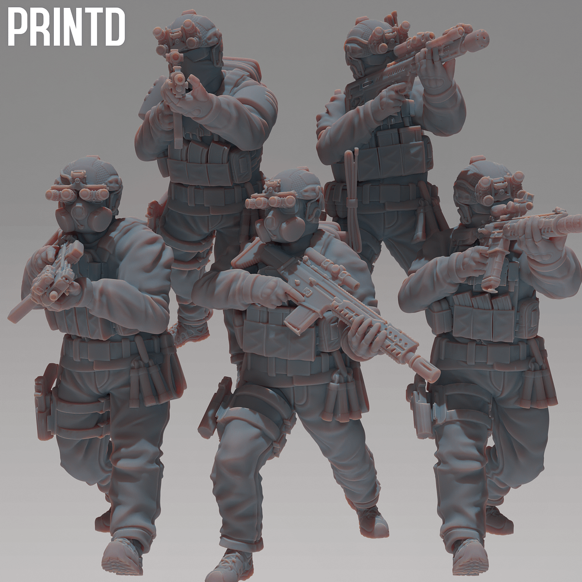 SCP MTF Squad - Post Apocalyptic Zona Alpha Wargame Hobby Resin Scale ...