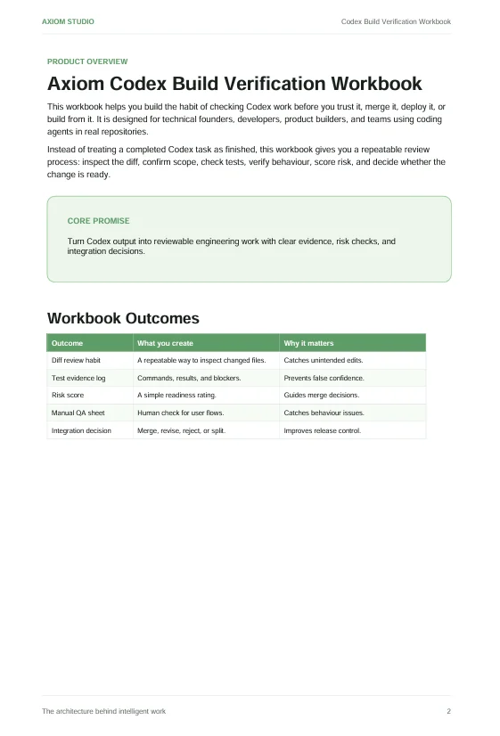 Axiom Codex Build Verification Workbook product image (2)