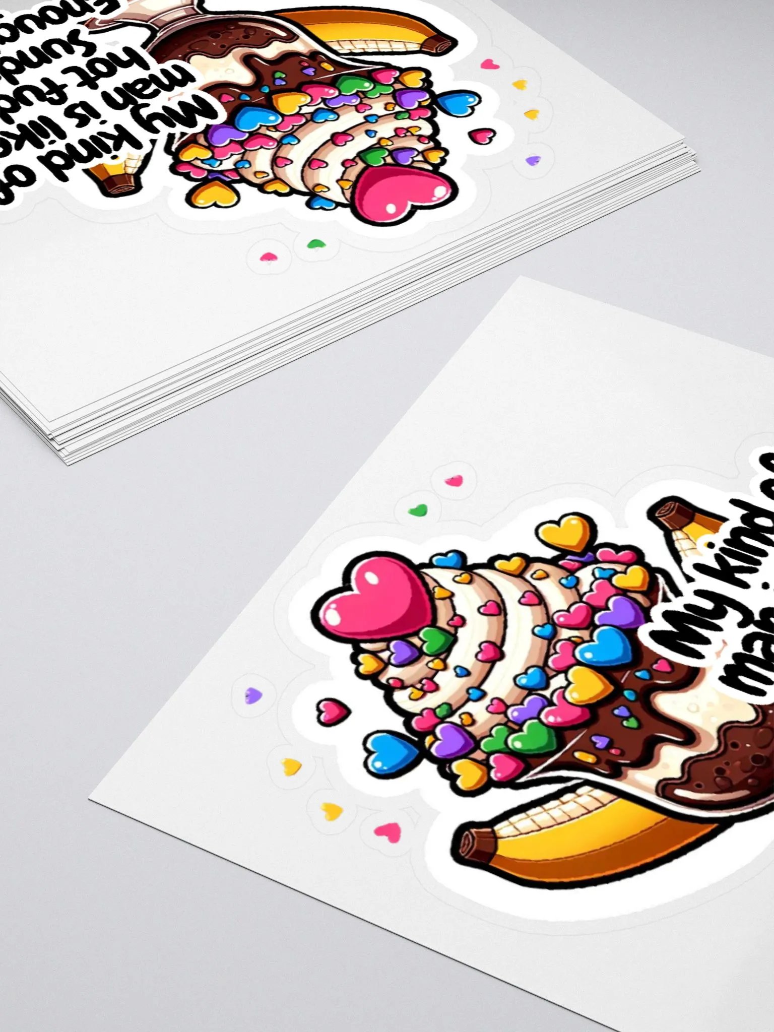 Hot Fudge Sunday Sticker-Innuendo City Sticker-Jolly Sticker-Dessert Sticker-Rainbow Style product image (12)