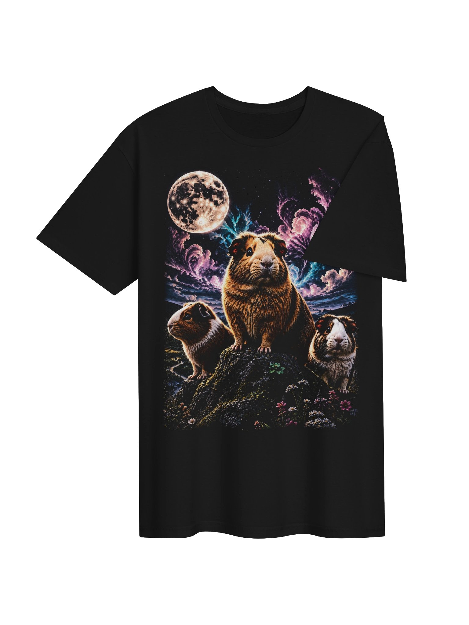 Guinea Pig Howling Moon Tshirt | Unexpected Legends Shirt product image (3)