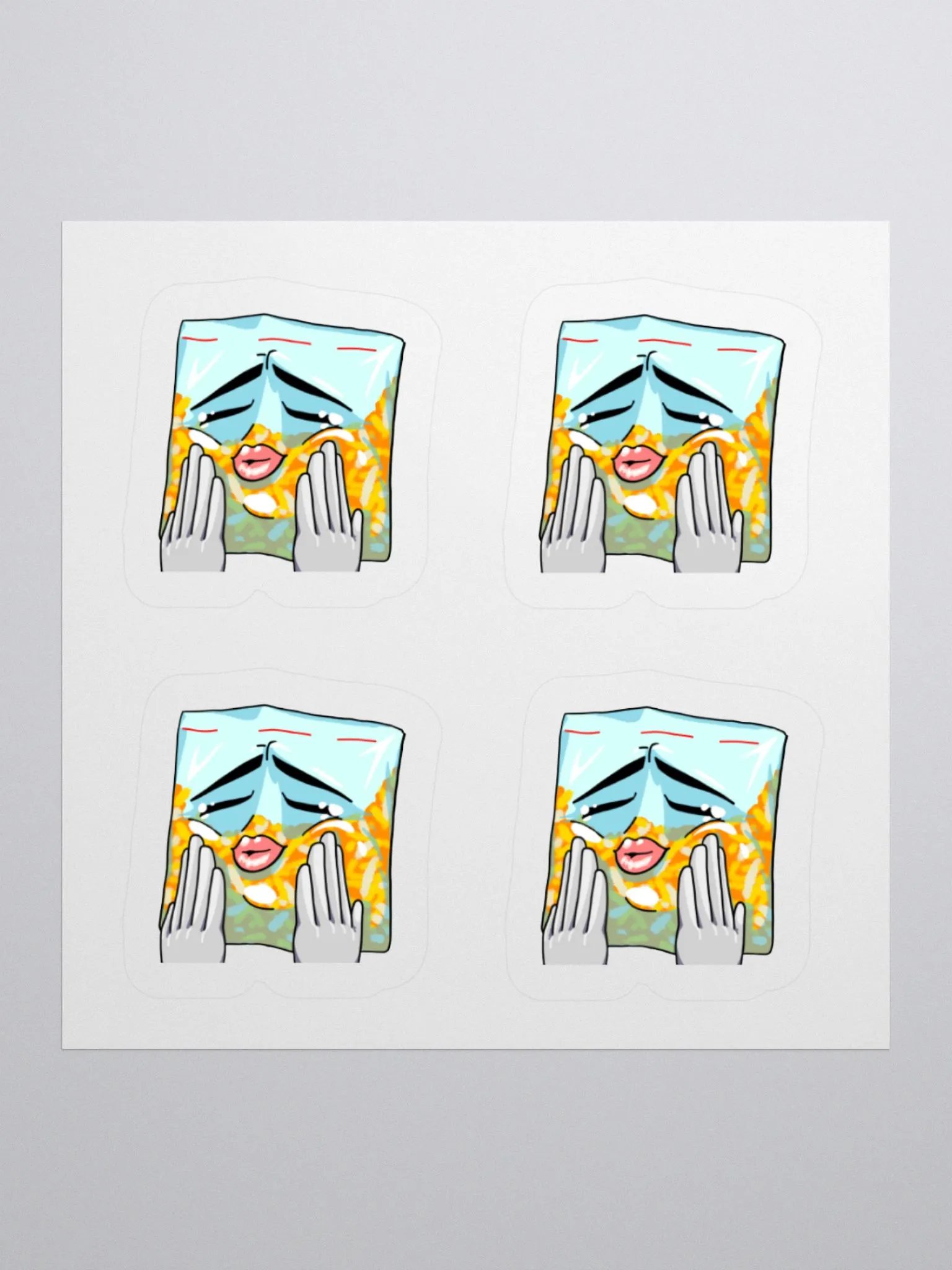 "Cheesebag man smoochy face" Sticker product image (1)