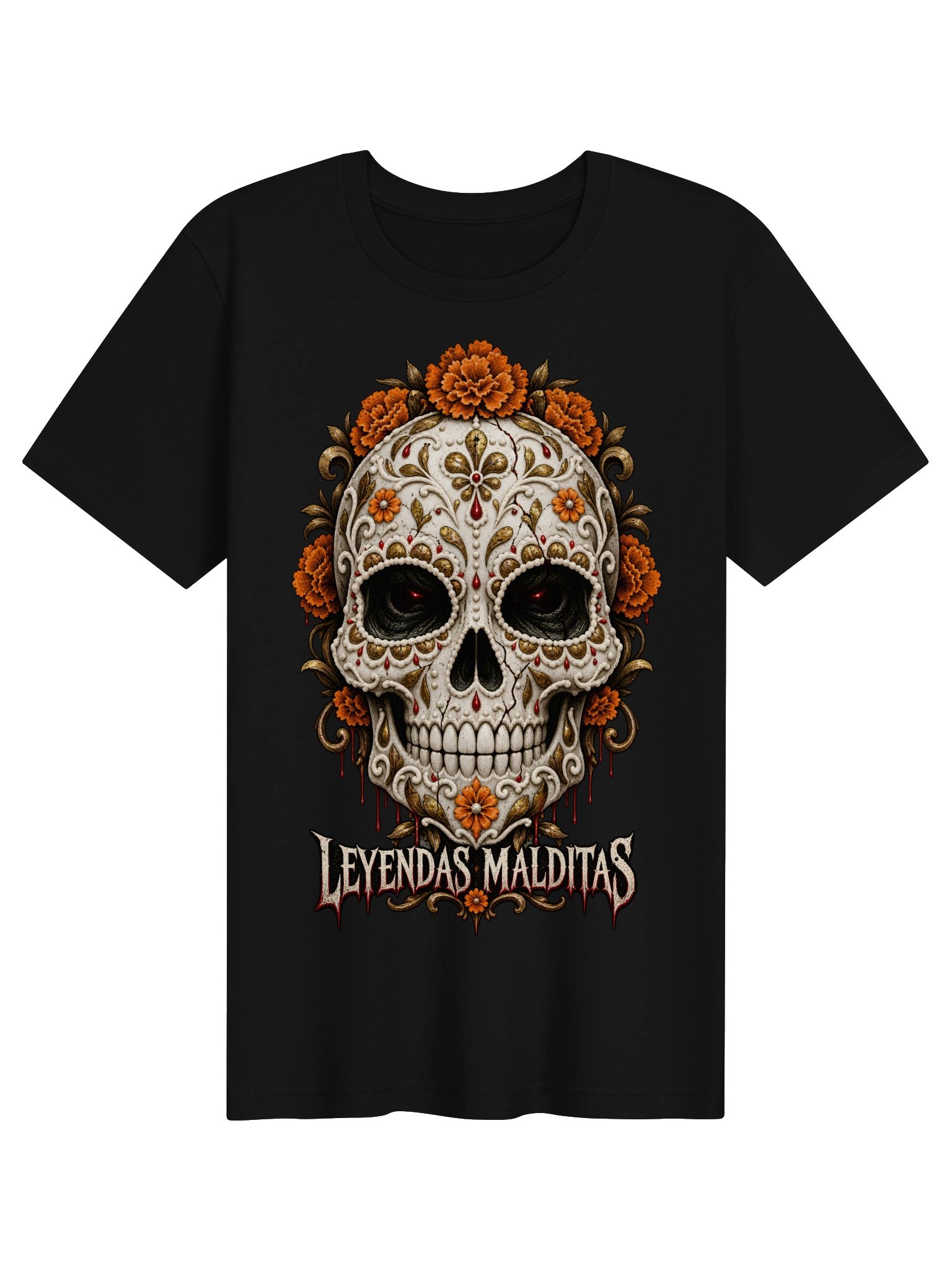 La Calavera Embrujada – Haunted Sugar Skull Día de Muertos Design | Leyendas Malditas product image (1)