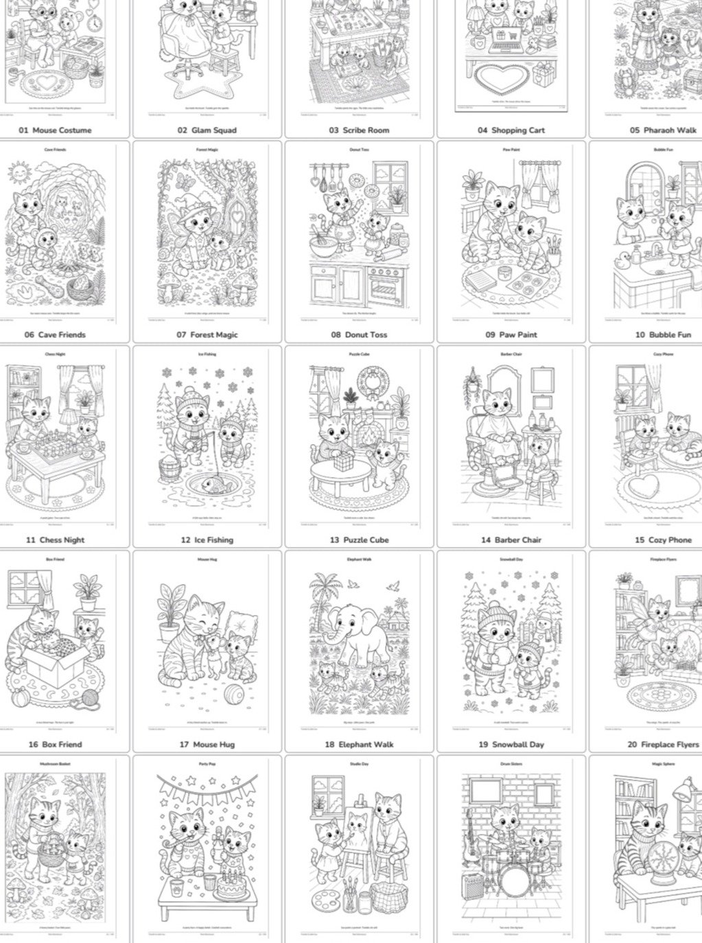 Medium pack Vol 1 (50 Printable Coloring Pages) Twinkle & Little Sue product image (3)