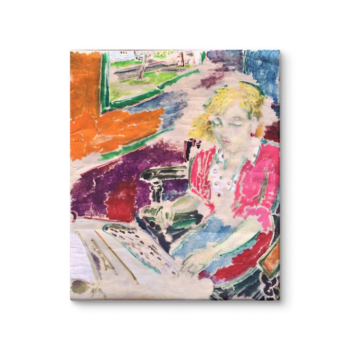 Woman Typing (1987) on canvas (20" x 24") product image (2)