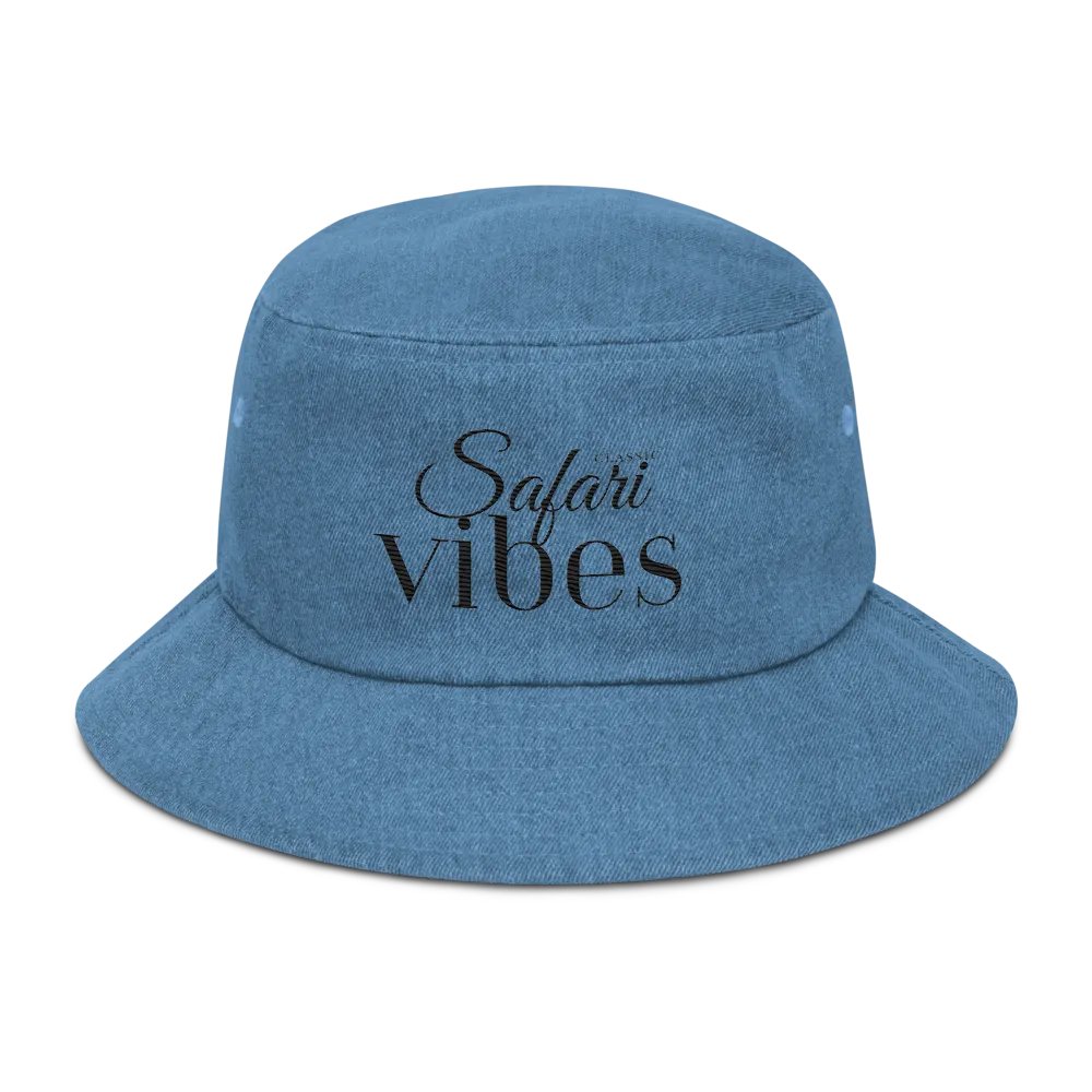 540-Safari Hats-Bucket Hat, Capstone Denim Bucket Hat-Cotton-National Great Outdoors Month - Classic Safari Vibes product image (1)