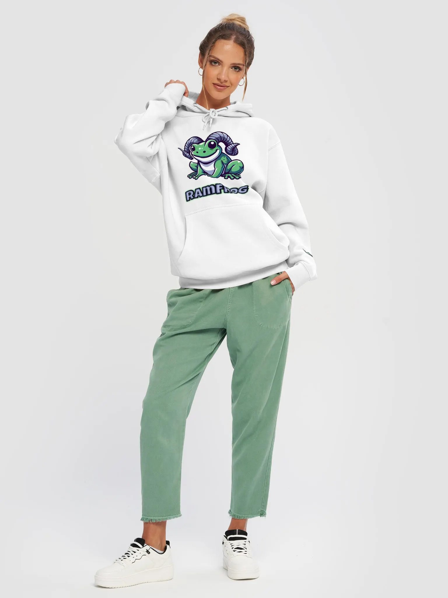 Ramfrog Pullover White Hoodie product image (5)
