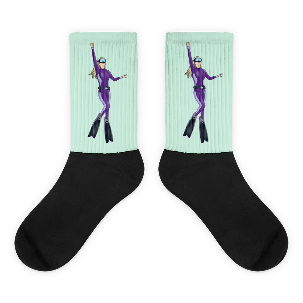 Oceanic Spirit: Free Diver Girl Socks product image (4)