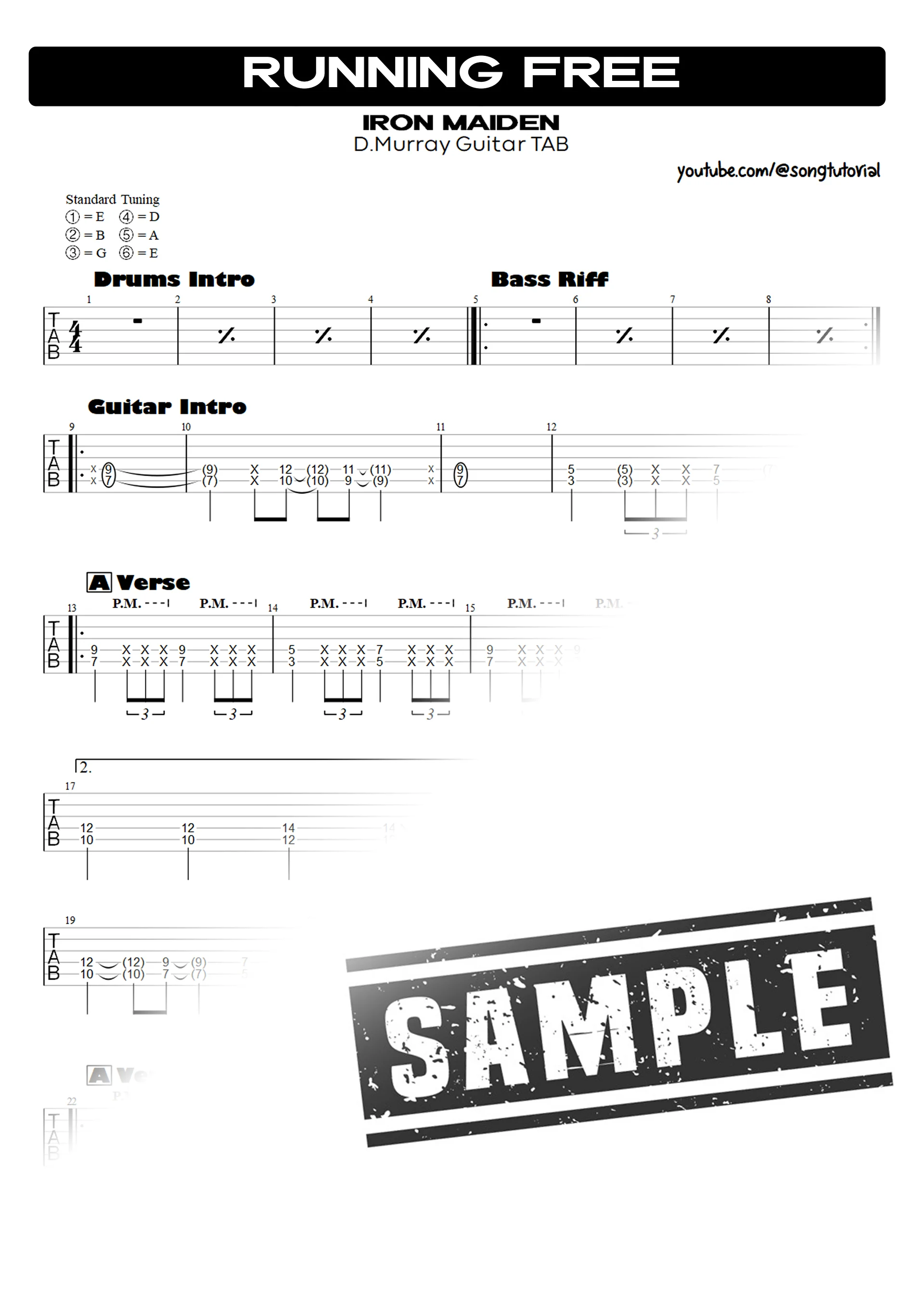 Running Free | PDF Tab + Guitar Pro | Iron Maiden product image (2)