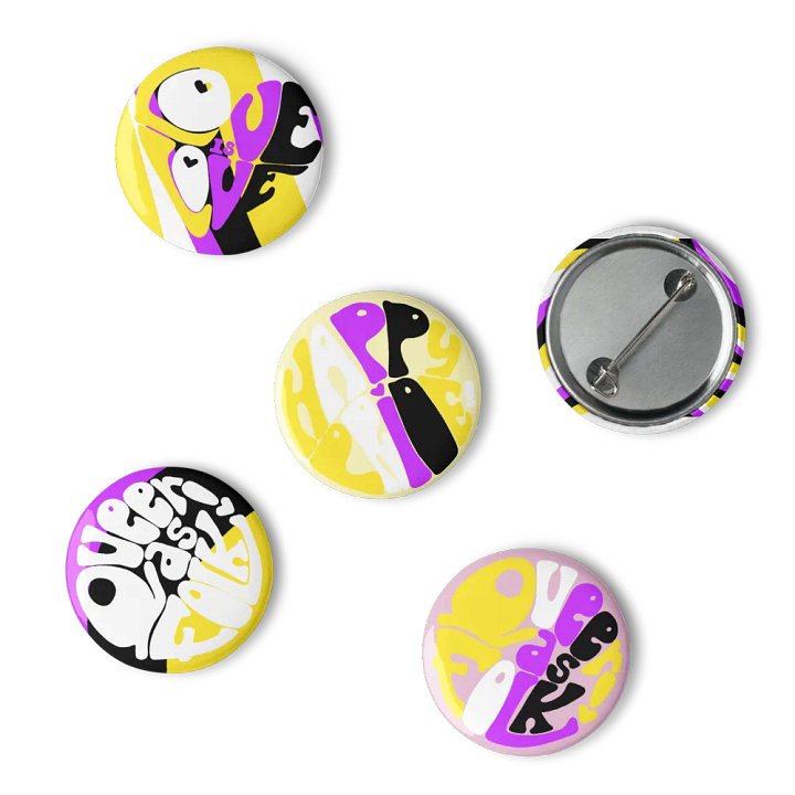 Nonbinary Pride pin badge set product image (1)