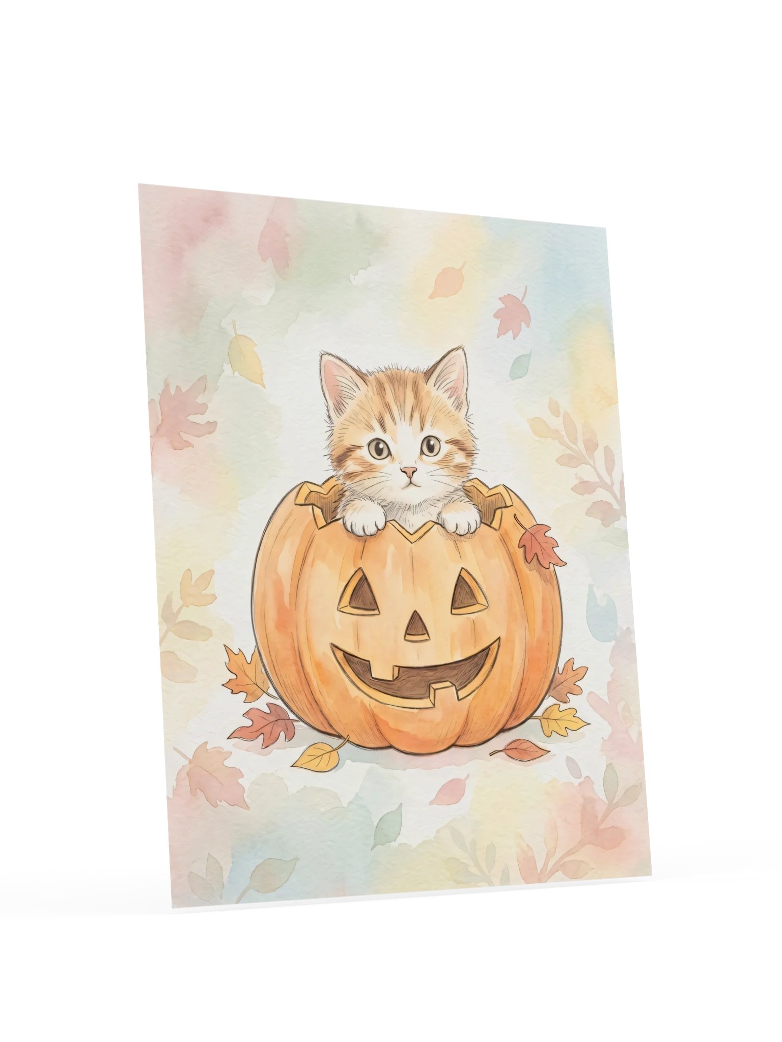 Pumpkin Peek Kitten Poster product image (18)