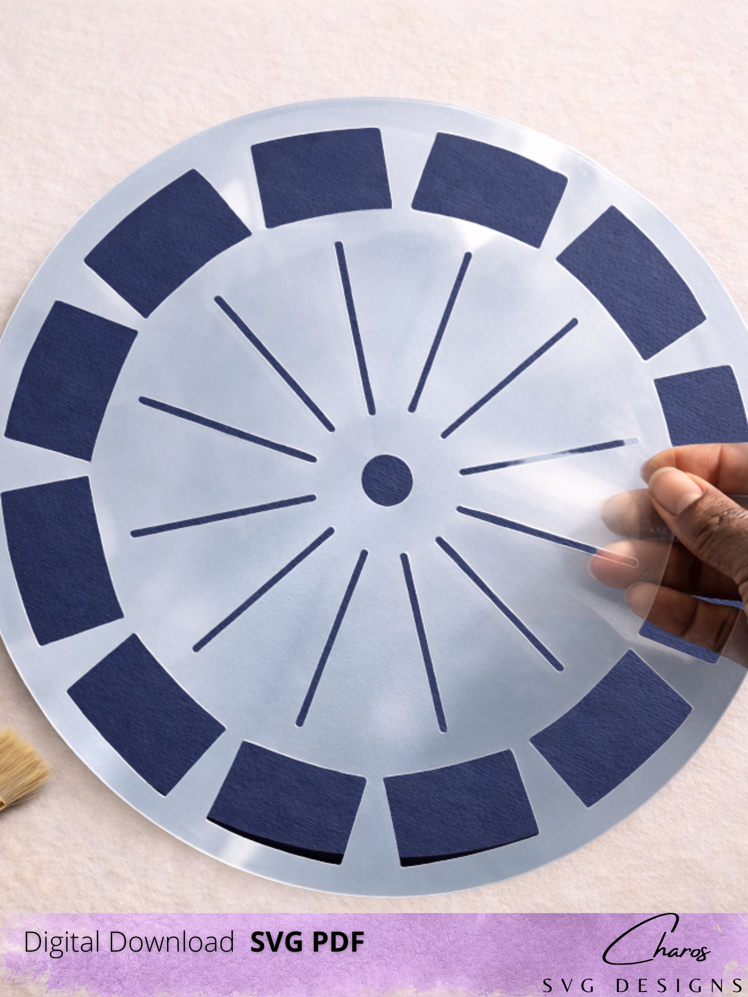 Universal Scalable Clock Stencil SVG | DIY Clock Design Template product image (1)