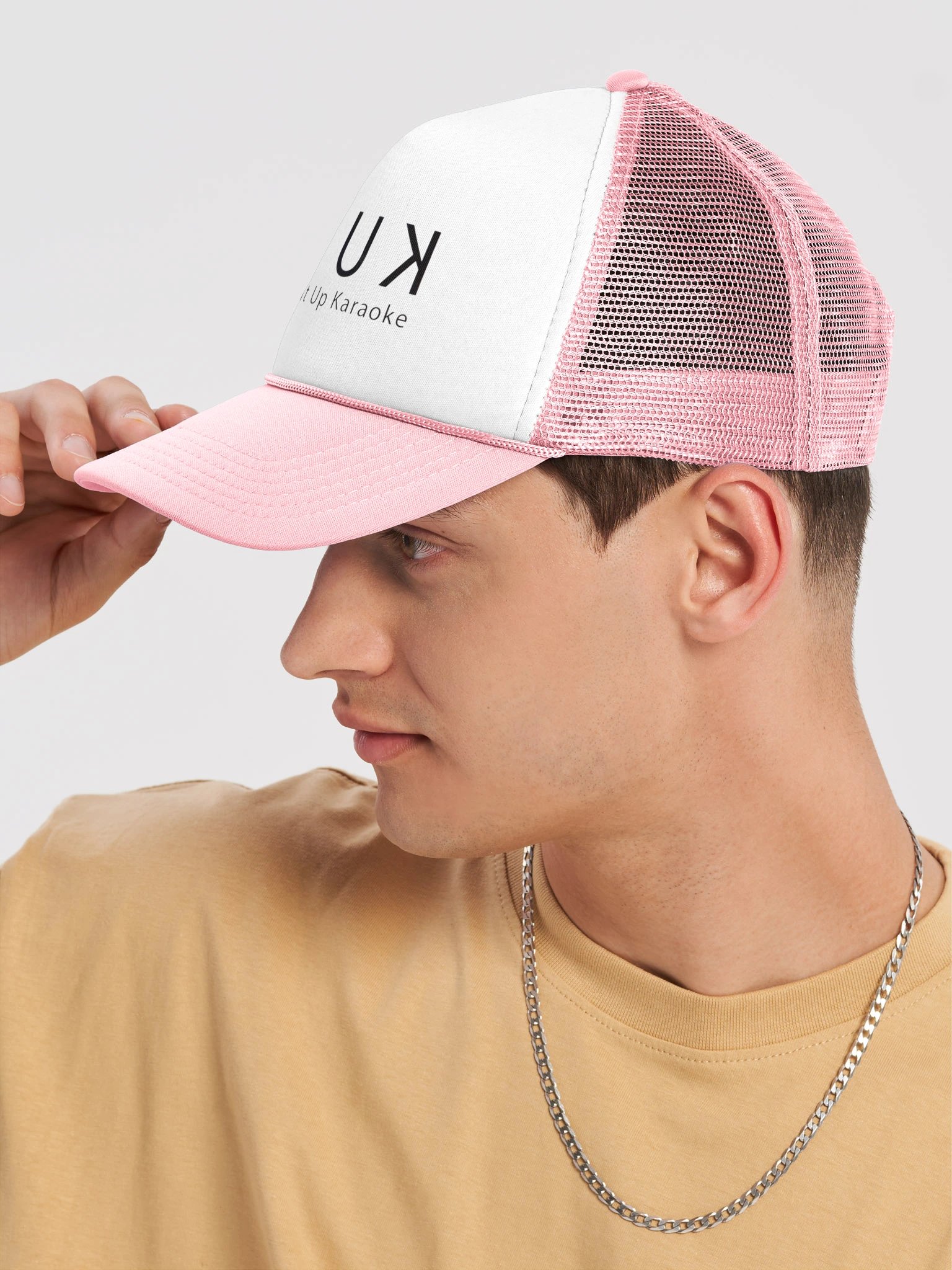 Krank It Up Karaoke Trucker Hat – Pink product image (7)