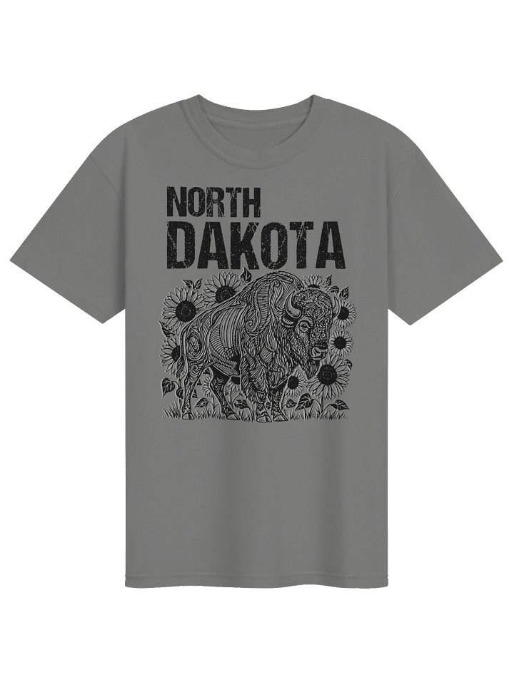 North Dakota Bison Sunflower T-Shirt | Vintage Prairie State Pride Tee product image (2)