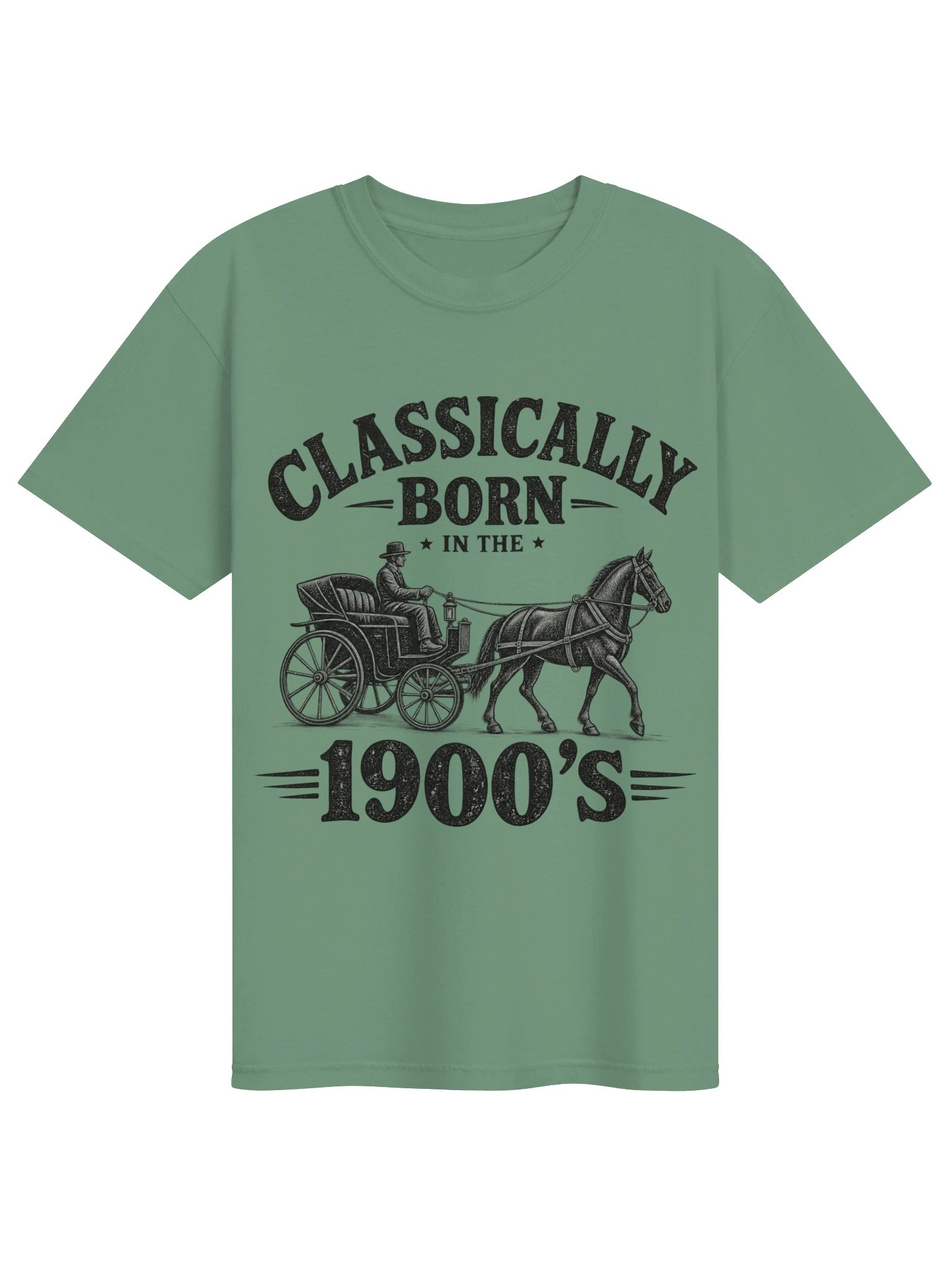 Born in the 1900s Vintage Horse & Carriage T-Shirt product image (2)