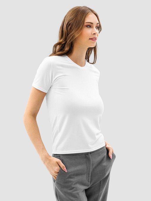 Photo showing All-Over Print Women’s Cotton Crew Neck T-Shirt