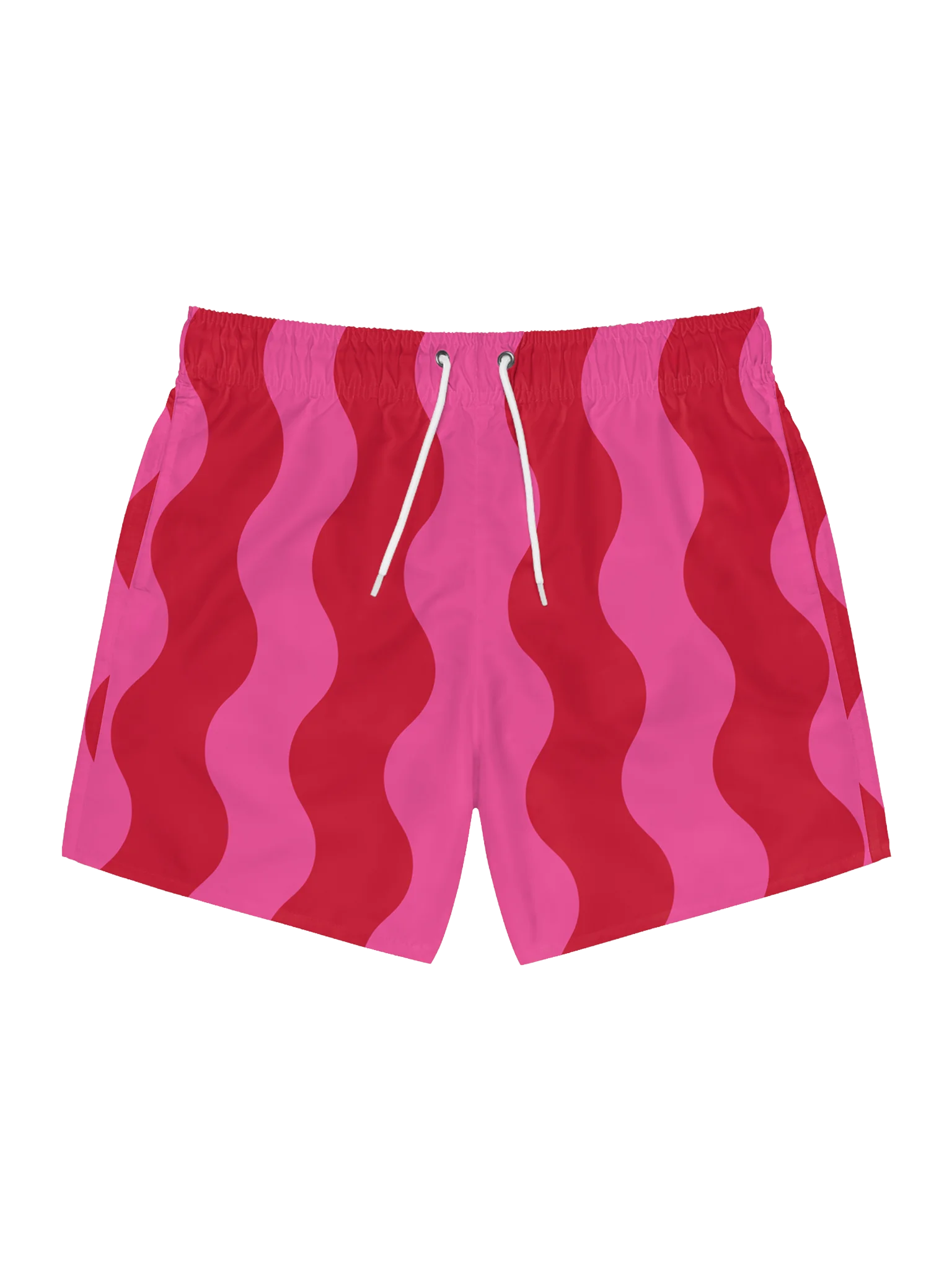 Cherry Bubblegum Striped Waves – Swim Trunks product image (1)