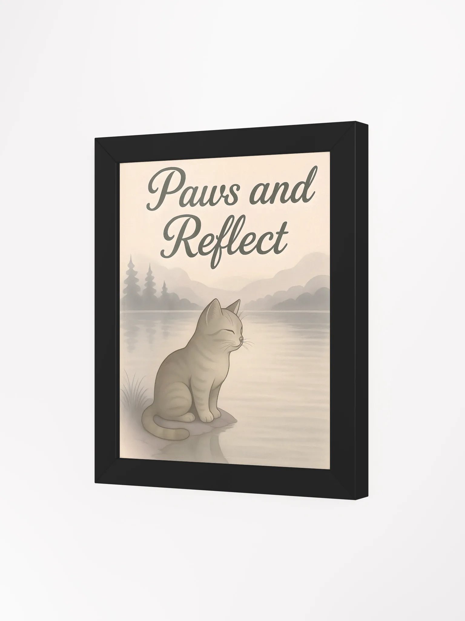Paws and Reflect Framed Motivational Cat Poster product image (33)