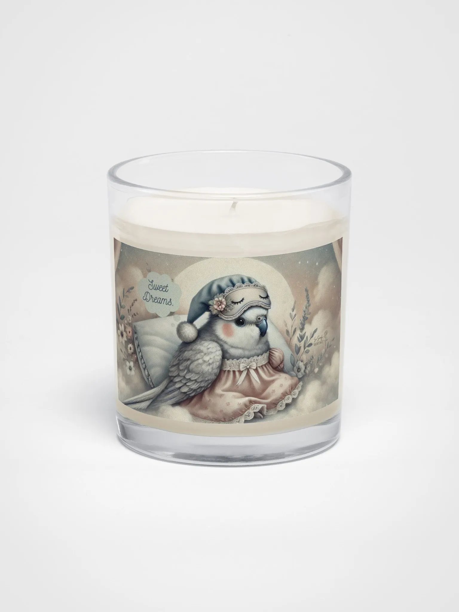 Sweet Dreams Parakeet – Soy Wax Candle in Clear Glass Jar 7 product image (1)