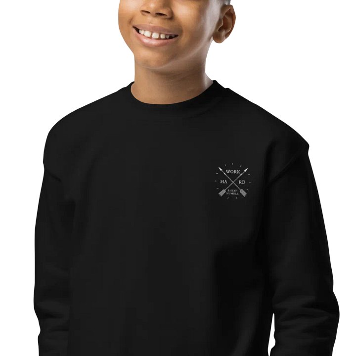 'Work Hard & Stay Humble' Cozy Comfort Youth Crew Neck Sweatshirt product image (2)