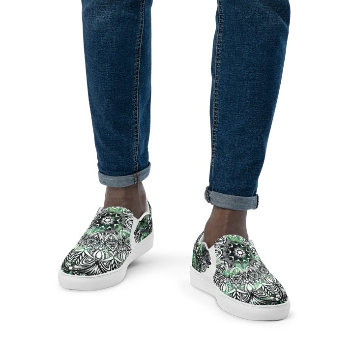 Verdant Oasis Men's Slip-On Canvas Shoes product image (1)