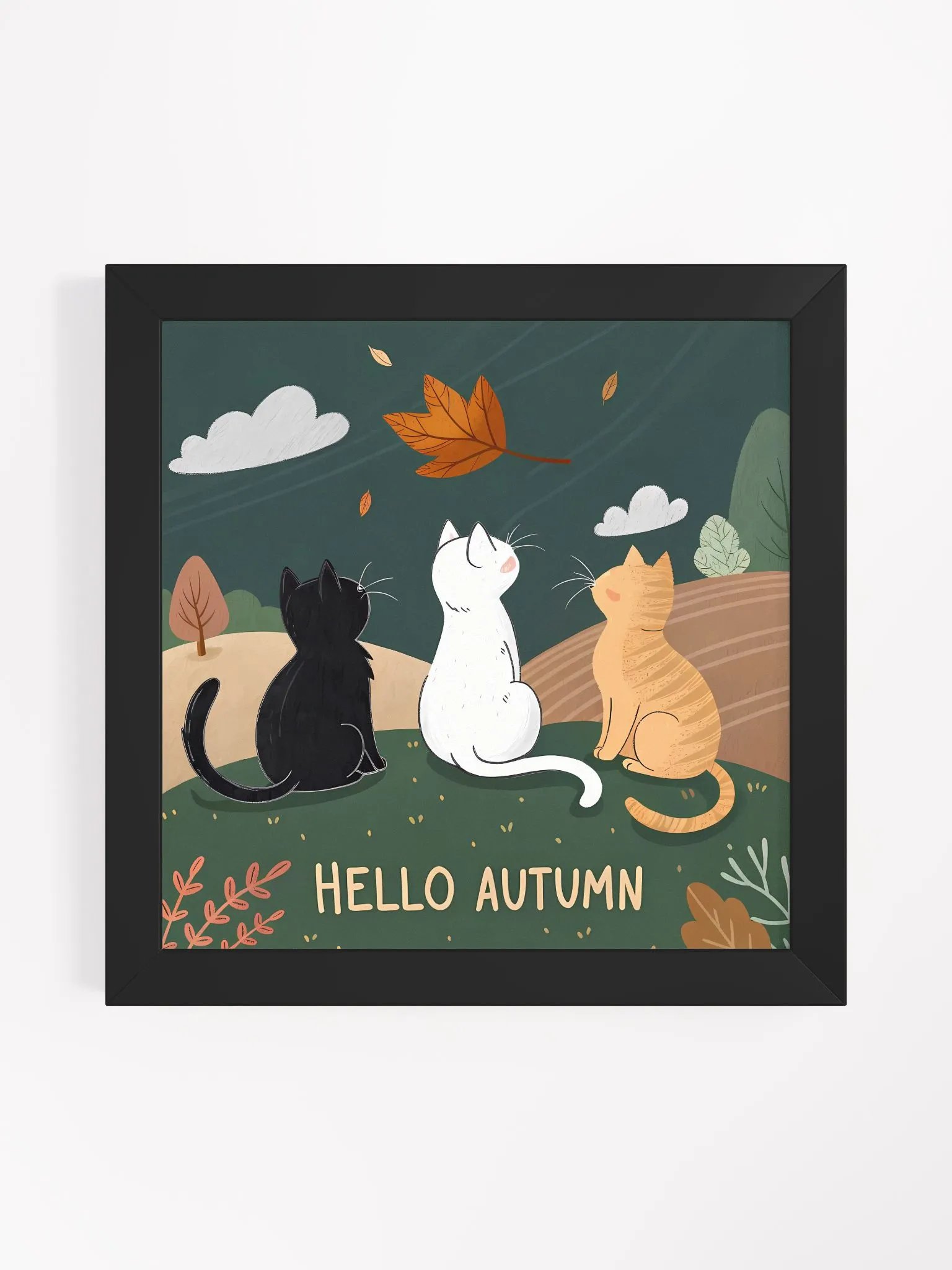 Hello Autumn Cats Framed Matte Poster product image (26)