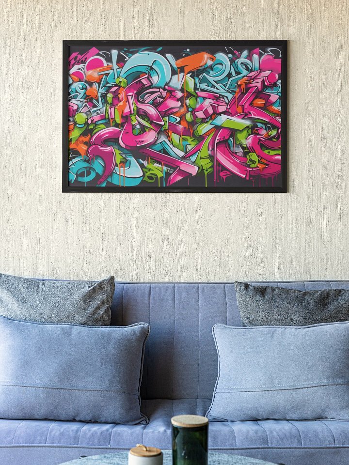 Vibrant Graffiti Artwork Print, Colorful Urban Street Art Poster, Bold Abstract Graffiti Wall Decor, Modern Pop Art, Expressive Home Art product image (1)