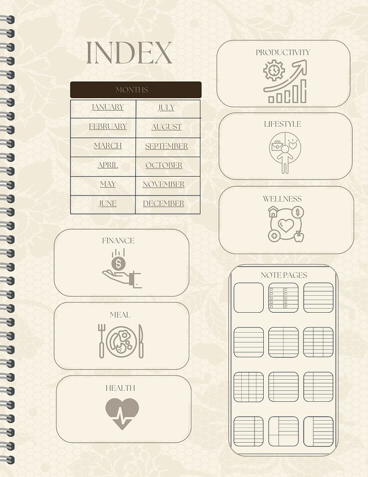 Detailed Undated Planner - Abstract Neutral product image (2)