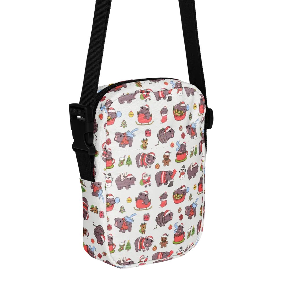 MOODENG'S WHITE CHRISTMAS UTILITY CROSSBODY BAG! product image (6)