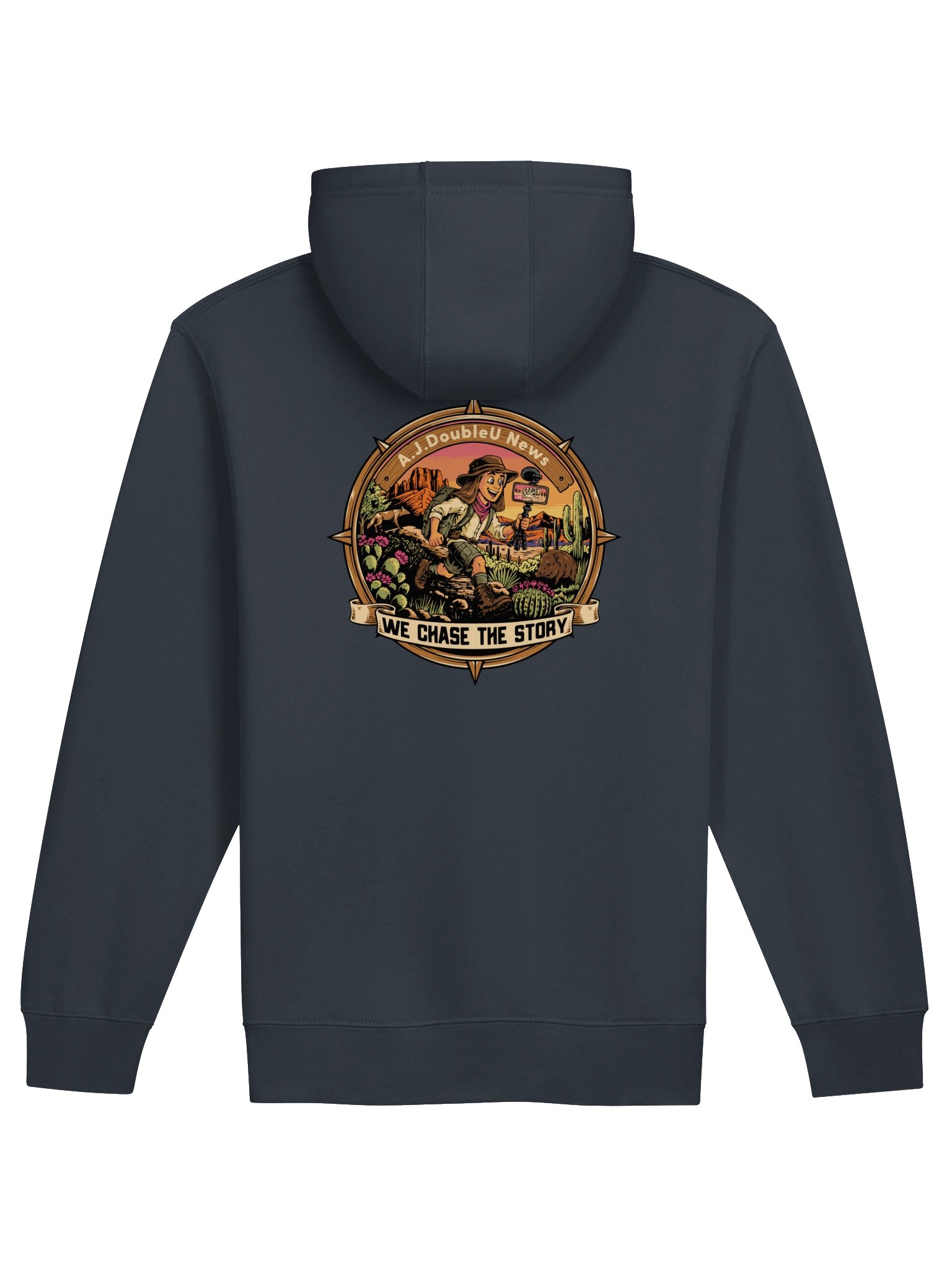 Blue Premium Zip Hoodie - A.J. DoubleU News Desert Story product image (2)