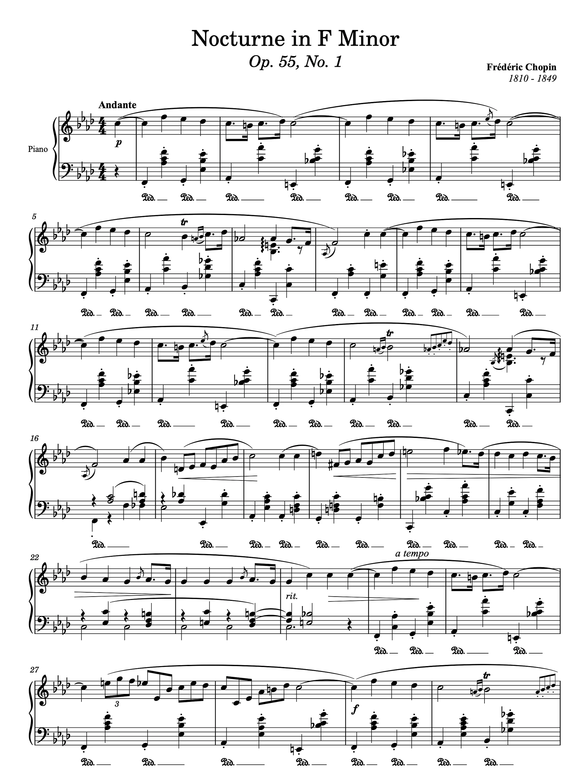 Nocturne in F Minor, Op. 55, No. 1 product image (1)
