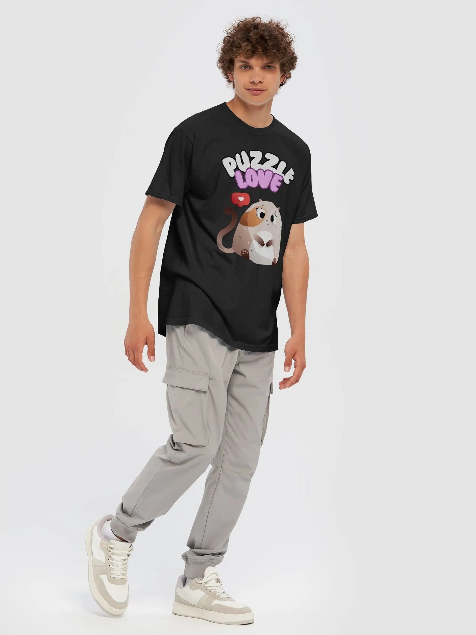 BBB YouTube Puzzle Love Chubby Cat T-Shirt product image (7)