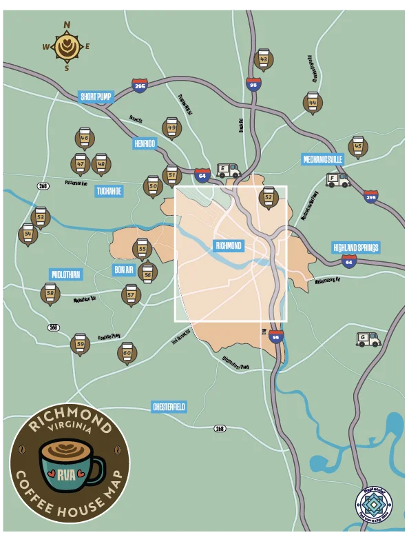 Richmond 2025 Coffee House Map - Instant Digital Download product image (1)