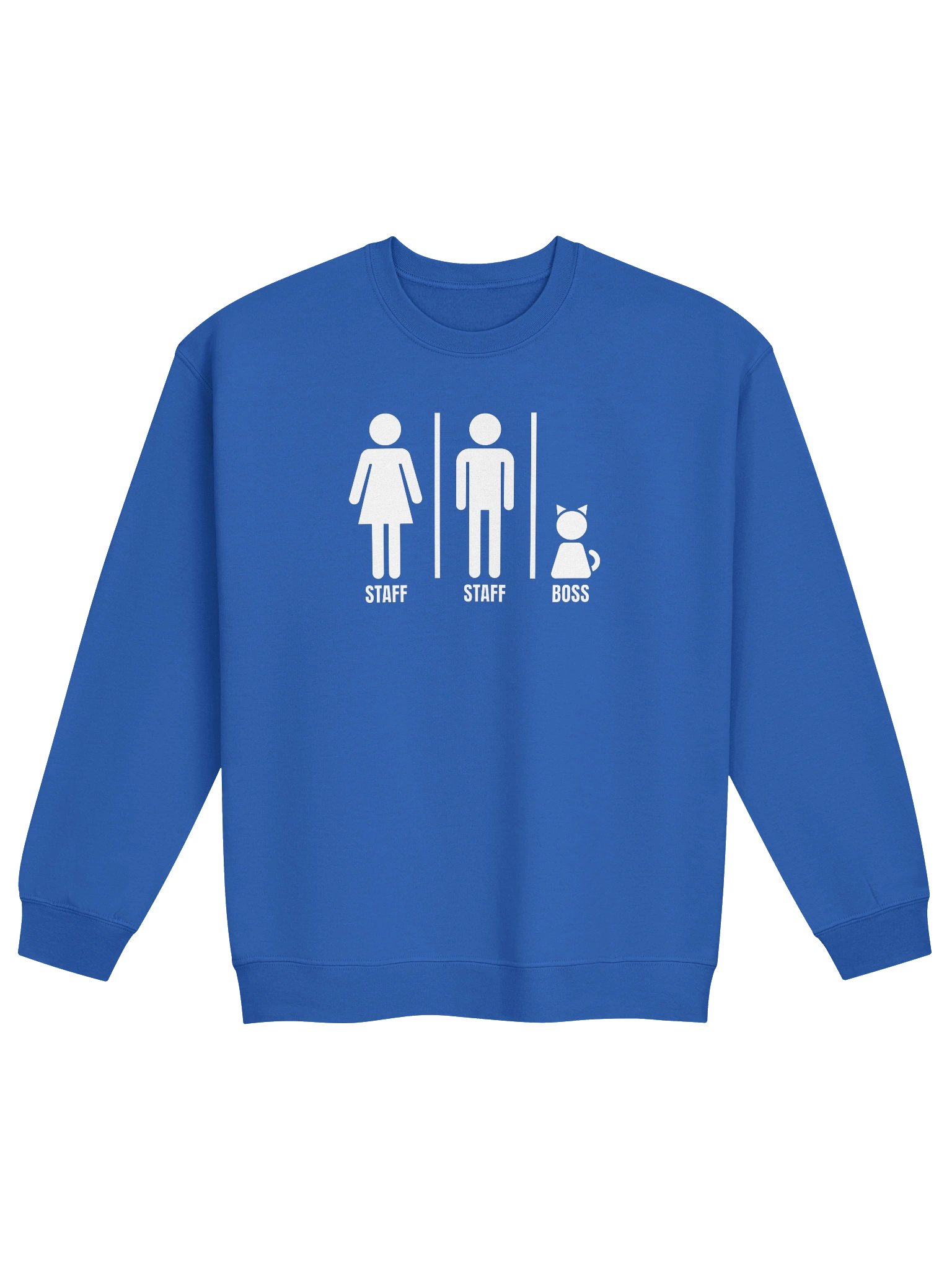 Bathroom Sign with Cat the Boss - Unisex Adult Sweatshirt product image (1)
